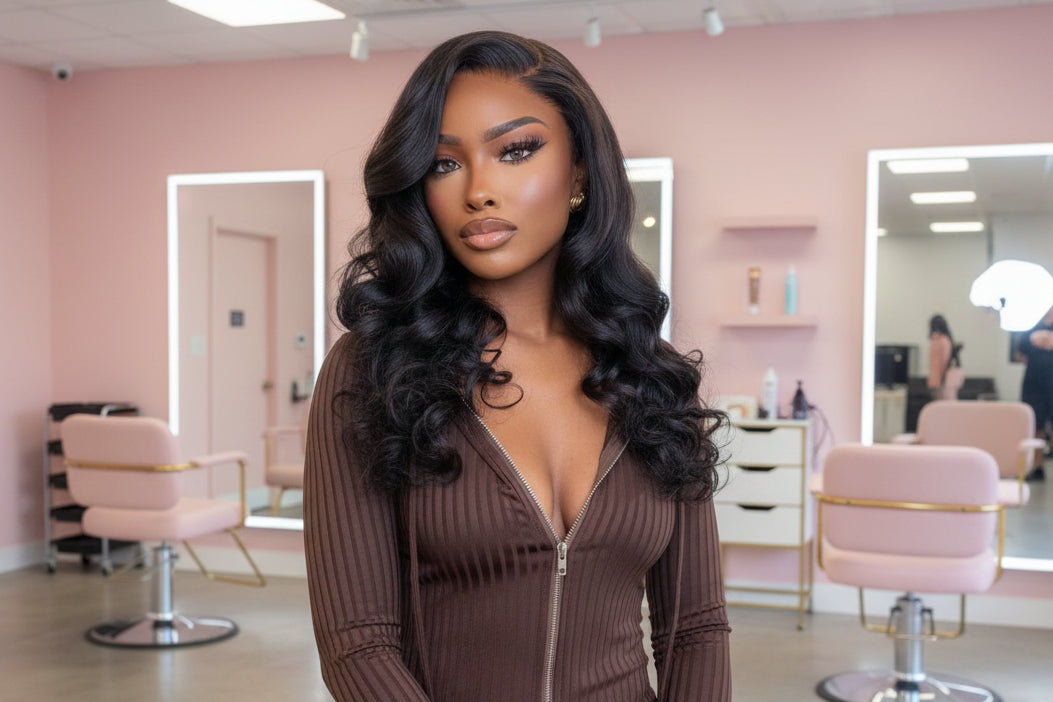LUVME, 14in, 5x5 HD Body Wave Invisible Frontal Closure Lace 12A Brazilian Virgin Remy Human Hair