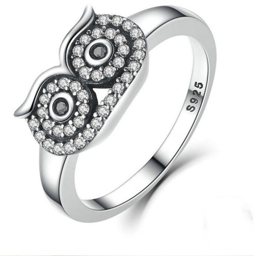 Owl Ring in 925 Sterling Silver Jewelry