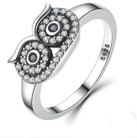 Owl Ring in 925 Sterling Silver Jewelry