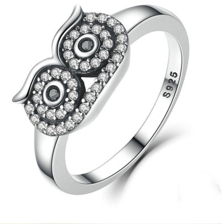 Owl Ring in 925 Sterling Silver Jewelry