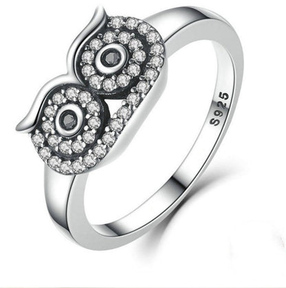 Owl Ring in 925 Sterling Silver Jewelry
