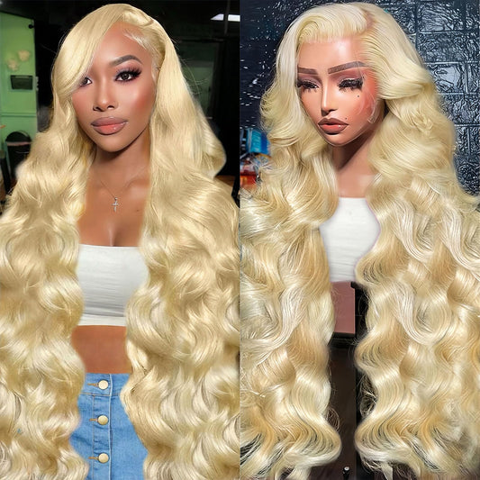 24-inch Ruaswey Blonde Wig 100% Unprocessed Brazilian Virgin Human Hair